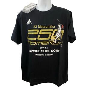 Adidas Matsunaka #3 Baseball Tee Black Size XL 2006 Seibu Dome Homerun Tribute